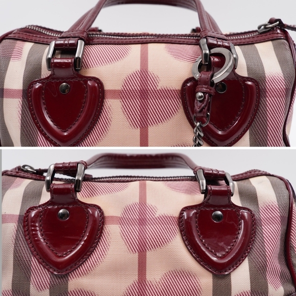 CA01 💚 Burberry Nova Check Heart Small Chester Bowling Bag - Picture 7 of 14